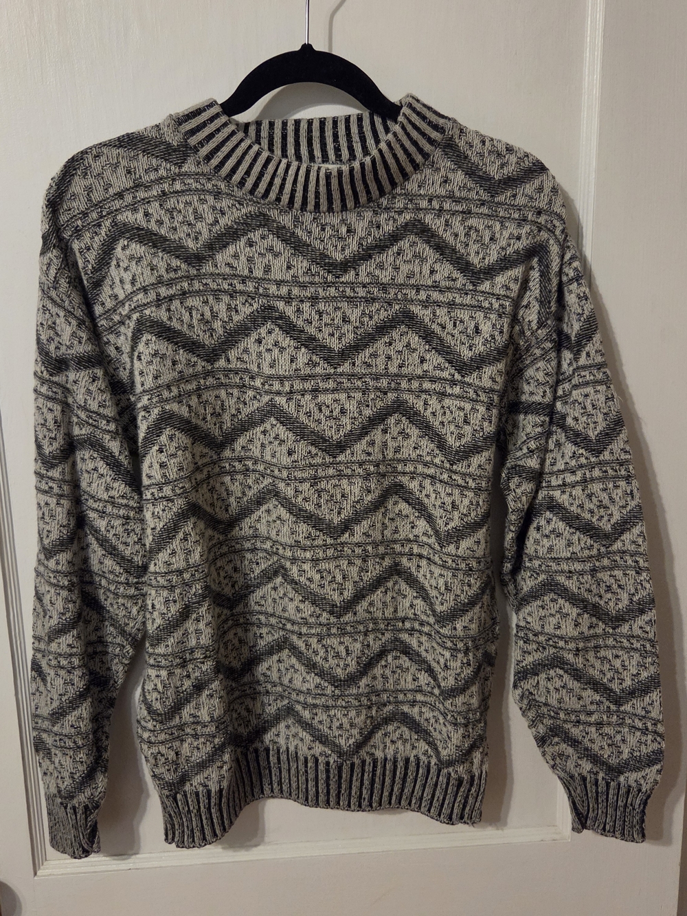 Vintage 90s Chunky Geometric Cotton Sweater M